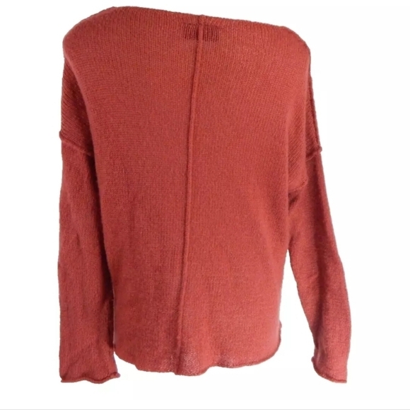 Wooden Ships Red V- Neck Boxy Sweater - Picture 5 of 5